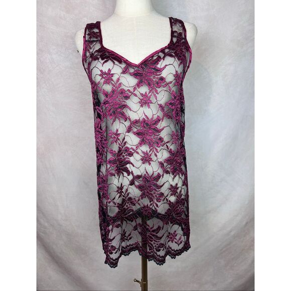 Vintage 1990s Lace Slip Lingerie Size Small Vampy Moody Gothic - Picture 1 of 7